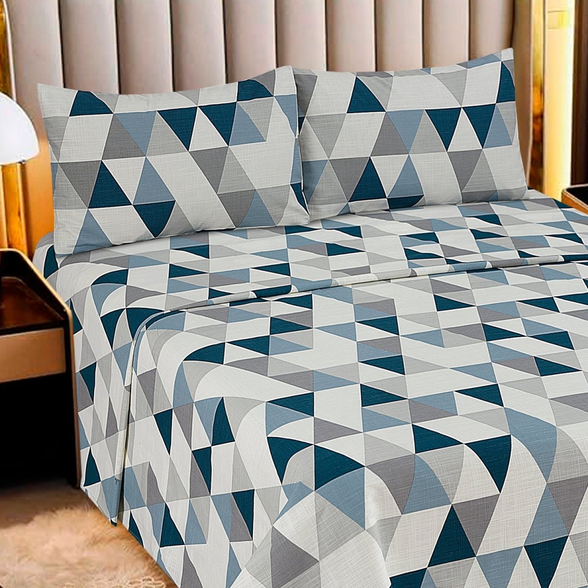 Triangles - Bed Sheet Set Single - Lotus