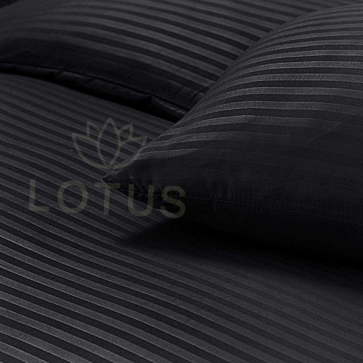 Ultra Soft Bed Sheet Set – Black Stripe, King Size, 3 Pc - Lotus