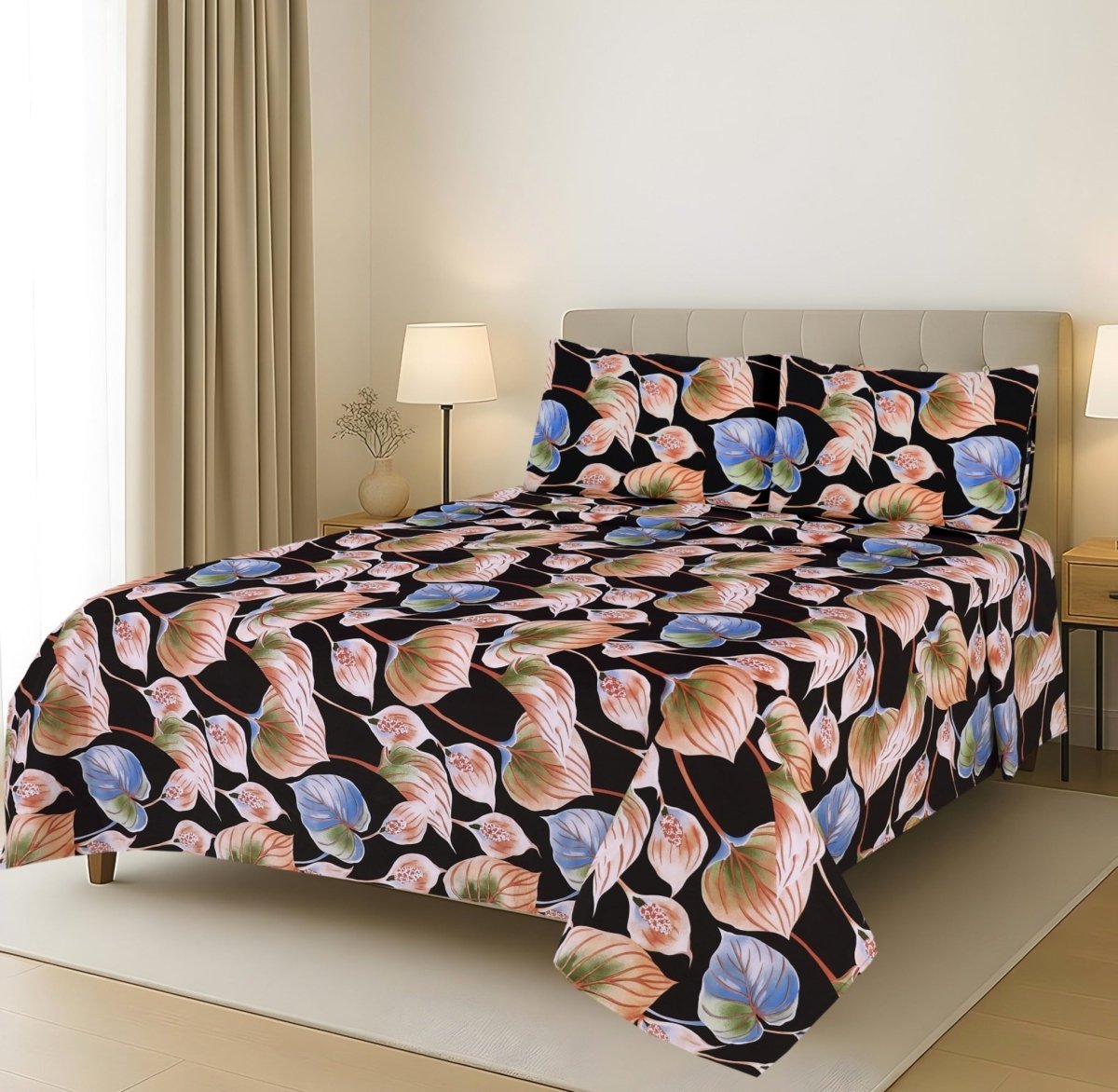 Ultra Soft Bed Sheet Set – Florets, Single Size, 2 Pc - Lotus