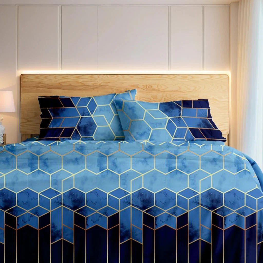 Ultra Soft Bed Sheet Set – Hexa, King Size, 3 Pc - Lotus