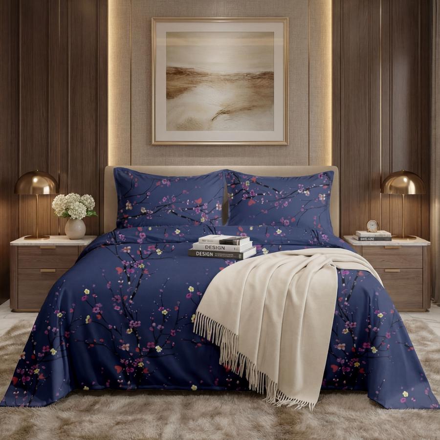 Ultra Soft Bed Sheet Set – Moonbloom, King Size, 3 Pc - Lotus