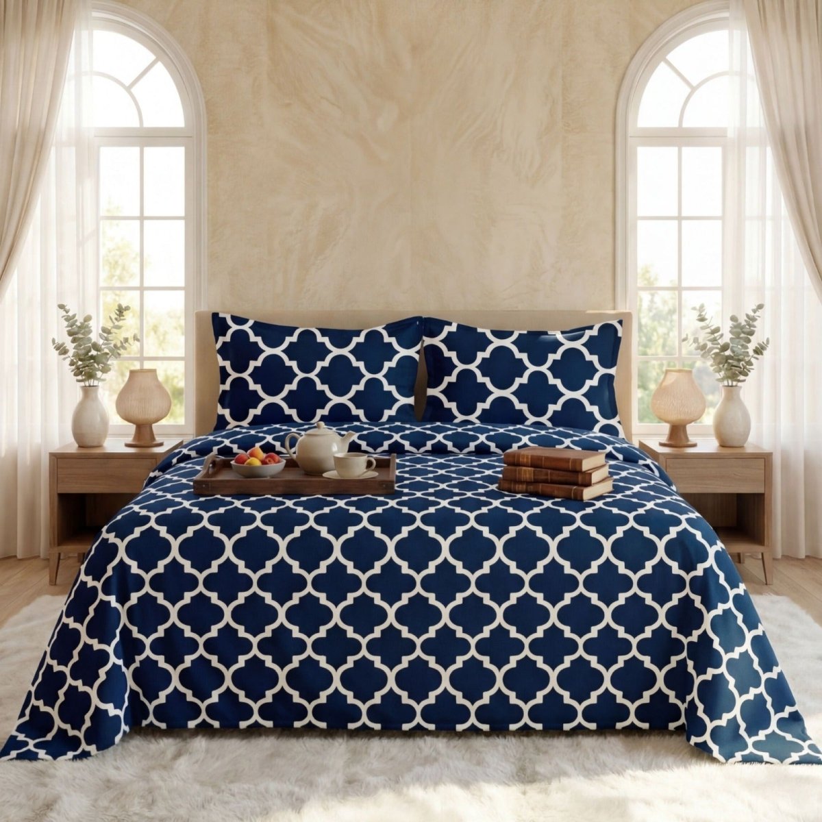 Ultra Soft Bed Sheet Set – Ogee, King Size, 3 Pc - Lotus