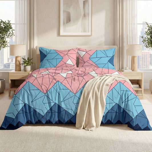 Ultra Soft Bed Sheet Set – Prismatic , King Size, 3 Pc - Lotus