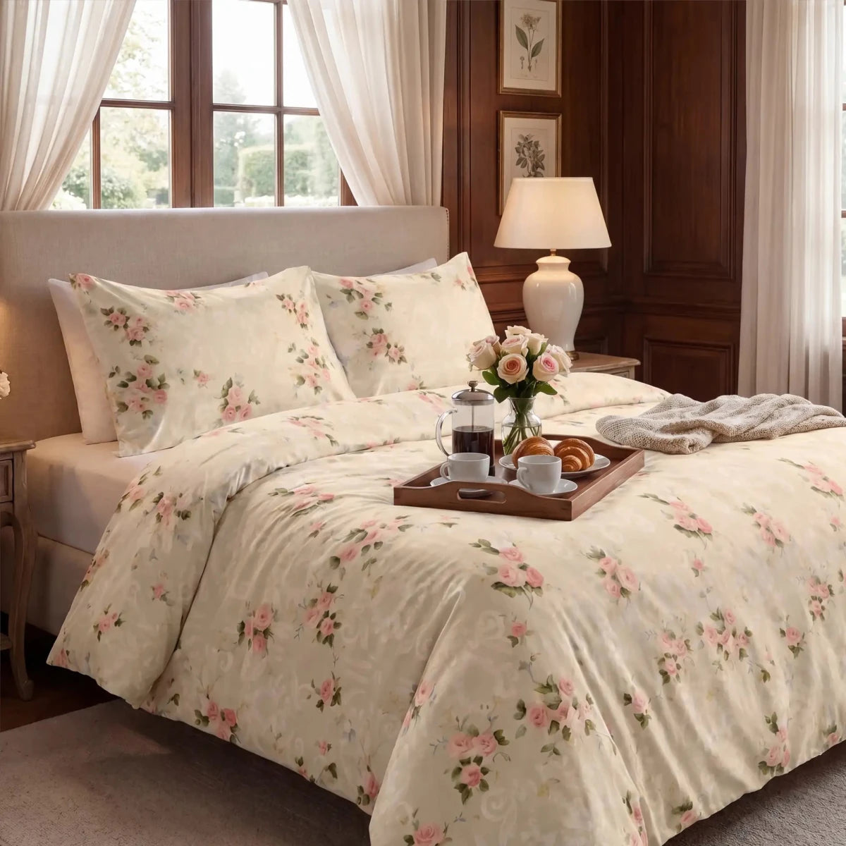 Ultra Soft Bed Sheet Set – Roselle, King Size, 3 Pc - Lotus