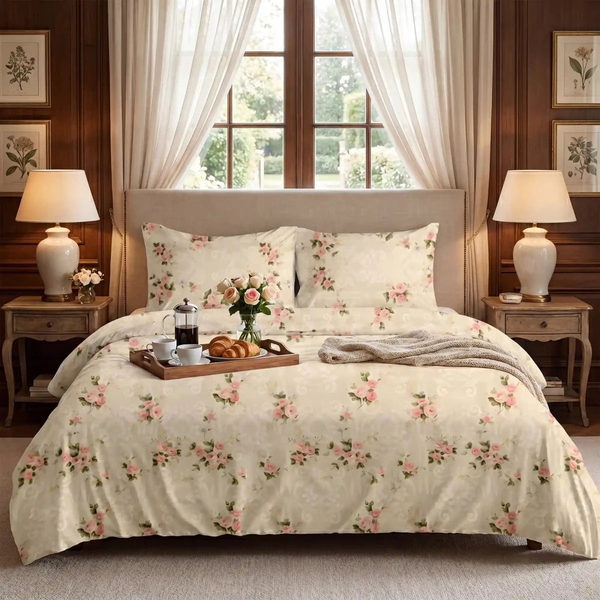 Ultra Soft Bed Sheet Set – Roselle, King Size, 3 Pc - Lotus
