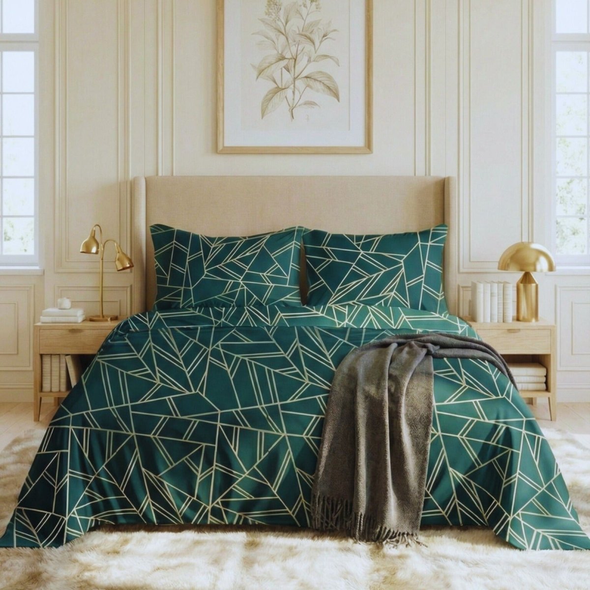 Ultra Soft Bed Sheet Set – Vertex, King Size, 3 Pc - Lotus