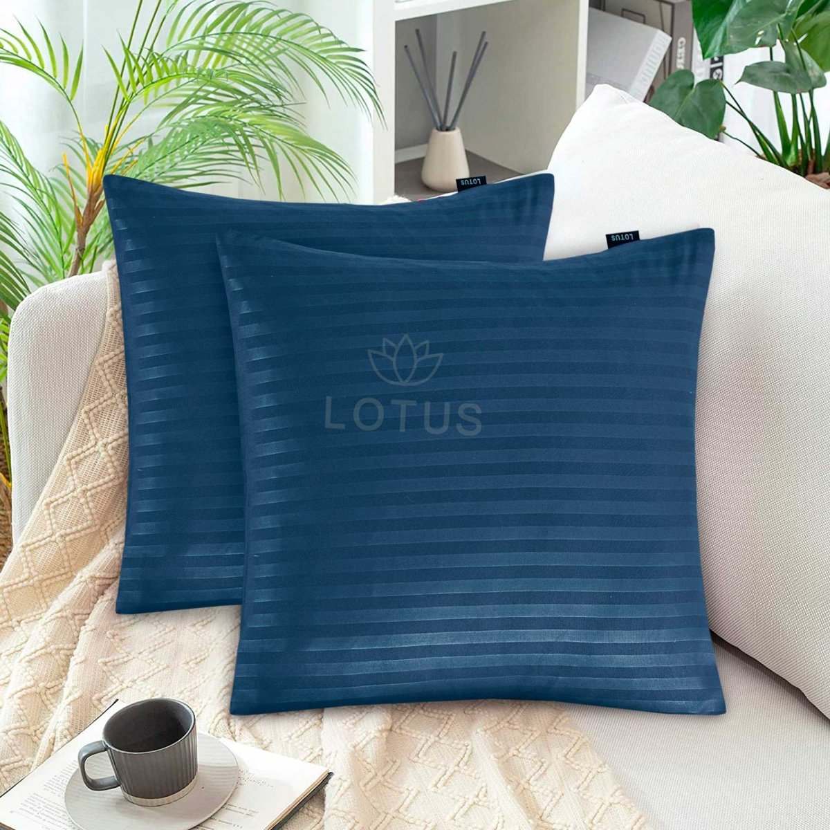 Ultra Soft Cushion Cover – Zinc Stripe, 2 Pc - Lotus