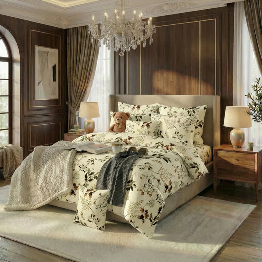 Ultra Soft Duvet Cover Set – Flowery, King Size, 6 Pc - Lotus