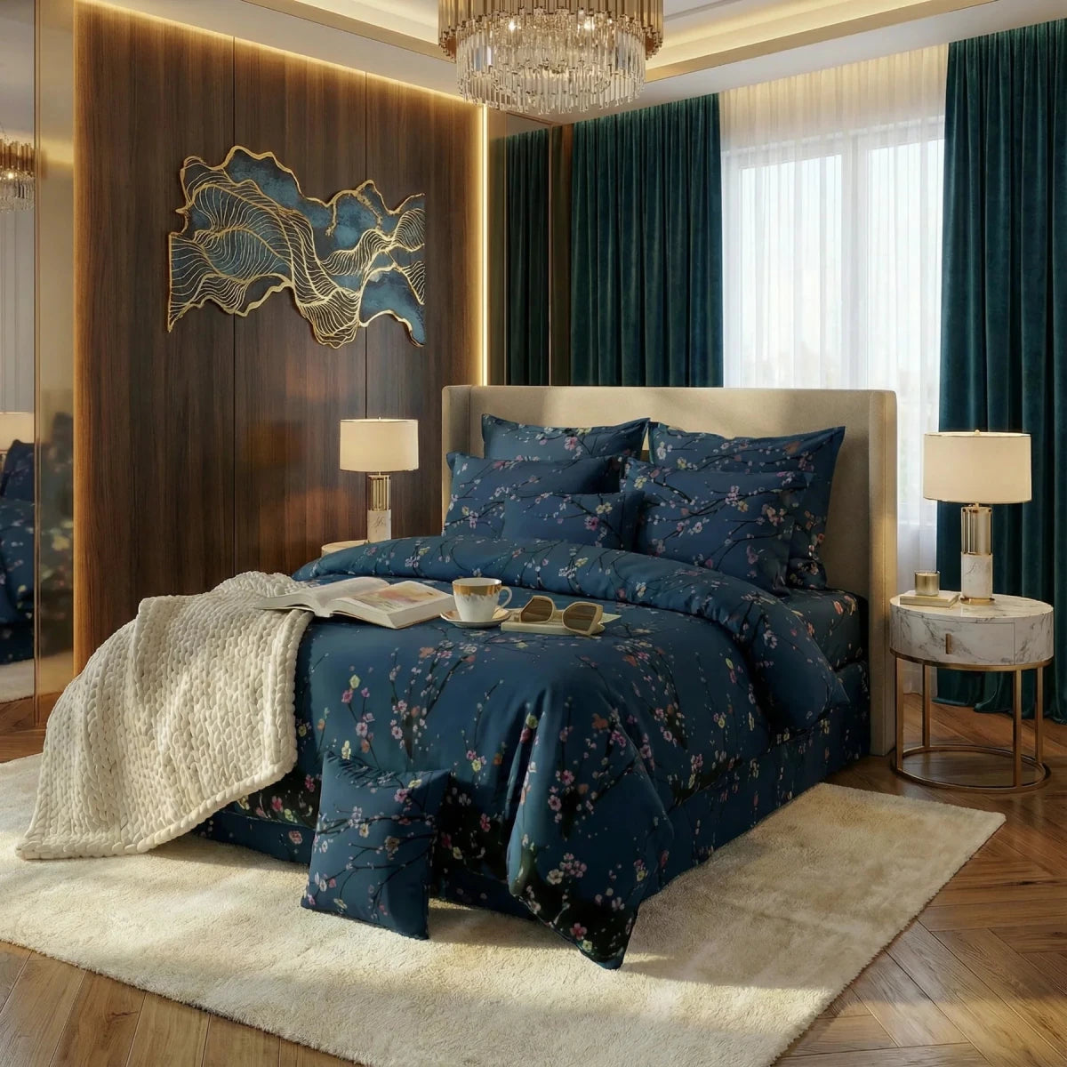 Ultra Soft Duvet Cover Set – Moonbloom, King Size, 6 Pc - Lotus