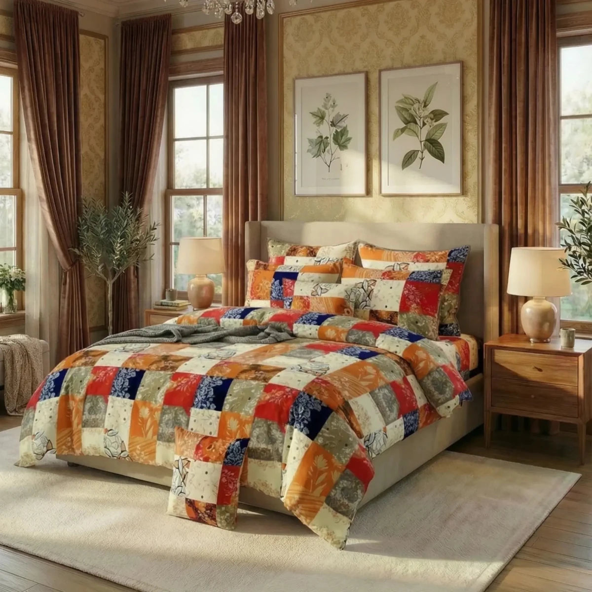 Ultra Soft Duvet Cover Set – Mosaic, King Size, 6 Pc - Lotus