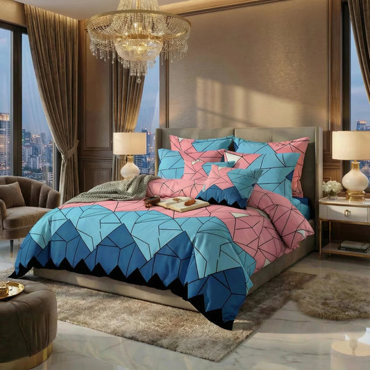 Ultra Soft Duvet Cover Set – Prismatic, King Size, 6 Pc - Lotus