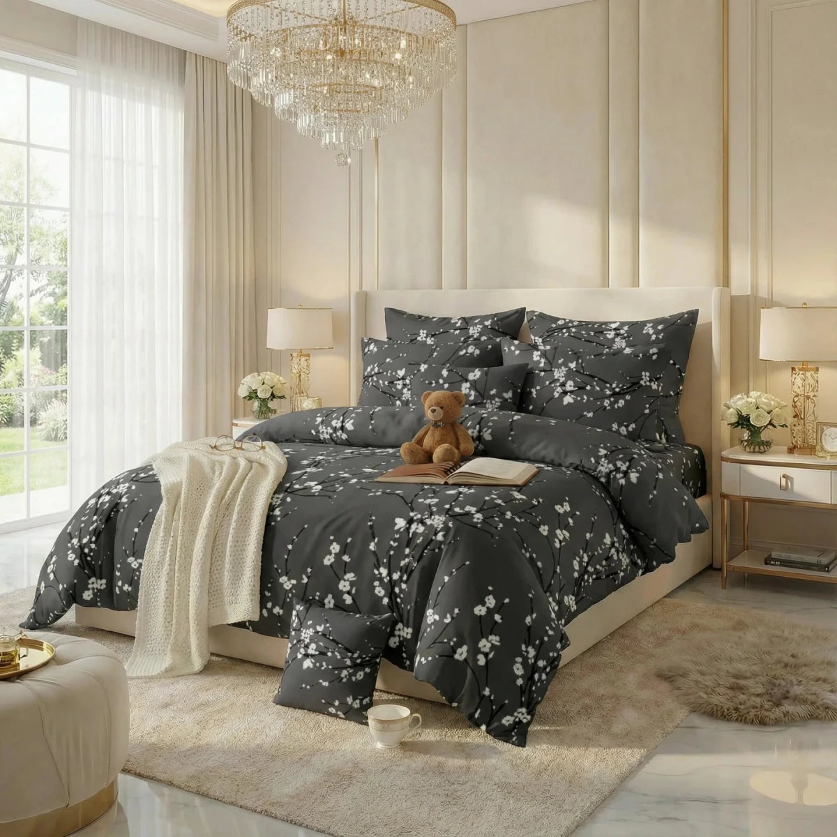 Ultra Soft Duvet Cover Set – Sakura, King Size, 6 Pc - Lotus