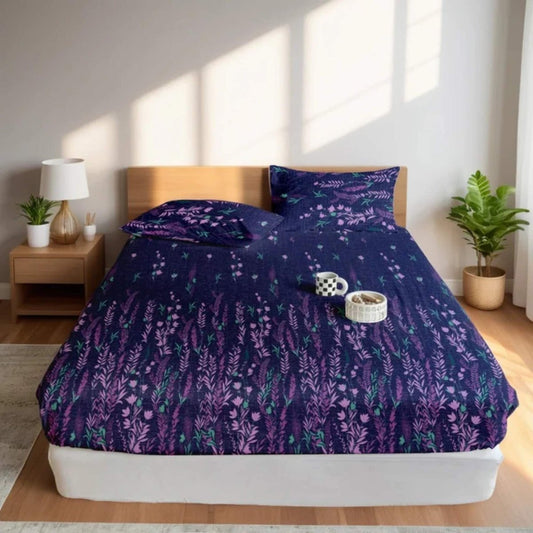 Ultra Soft Fitted Sheet Set – Auraflora, King Size, 3 Pc - Lotus