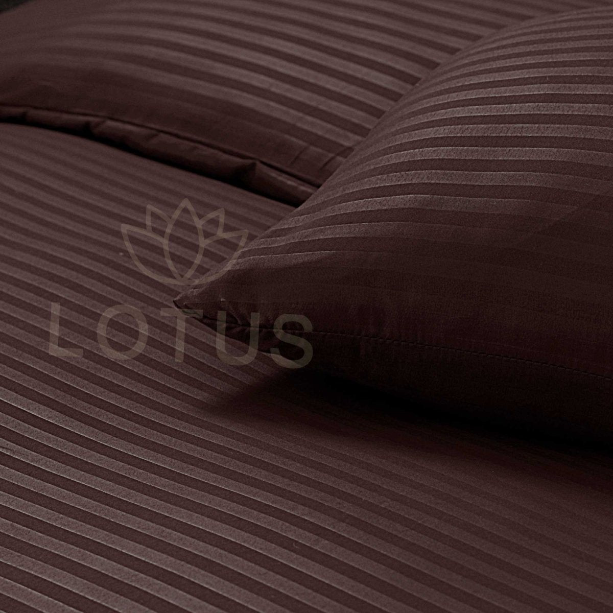 Ultra Soft Fitted Sheet Set – Chocolate Stripe, Single Size, 2 Pc - Lotus