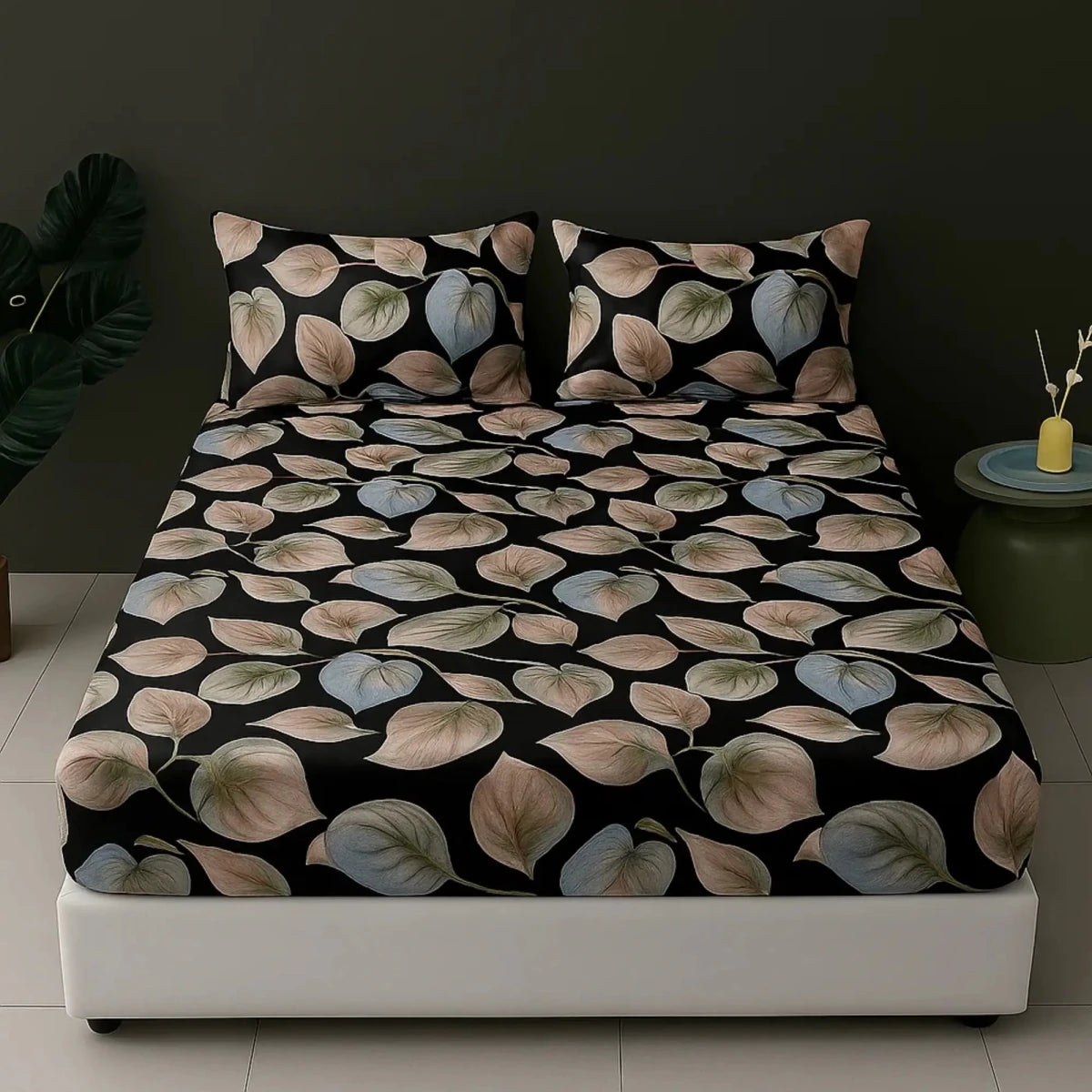 Ultra Soft Fitted Sheet Set – Florets, King Size, 3 Pc - Lotus