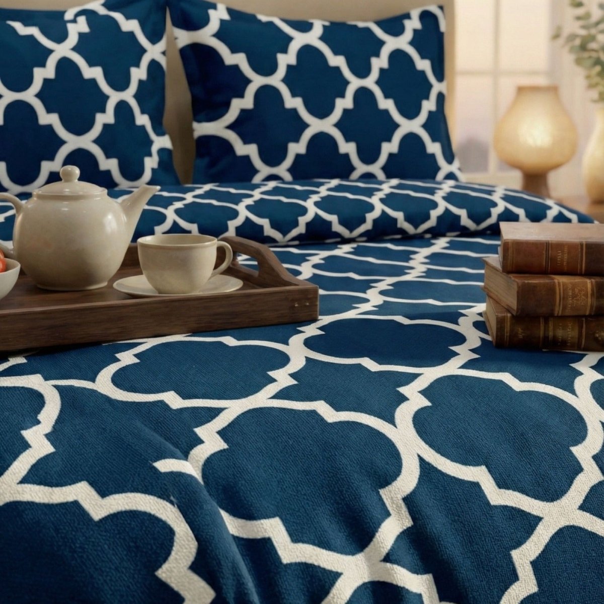 Ultra Soft Fitted Sheet Set – Ogee, King Size, 3 Pc - Lotus