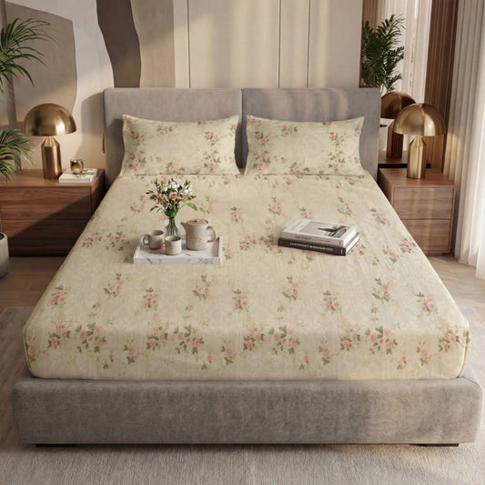 Ultra Soft Fitted Sheet Set – Roselle, King Size, 3 Pc - Lotus