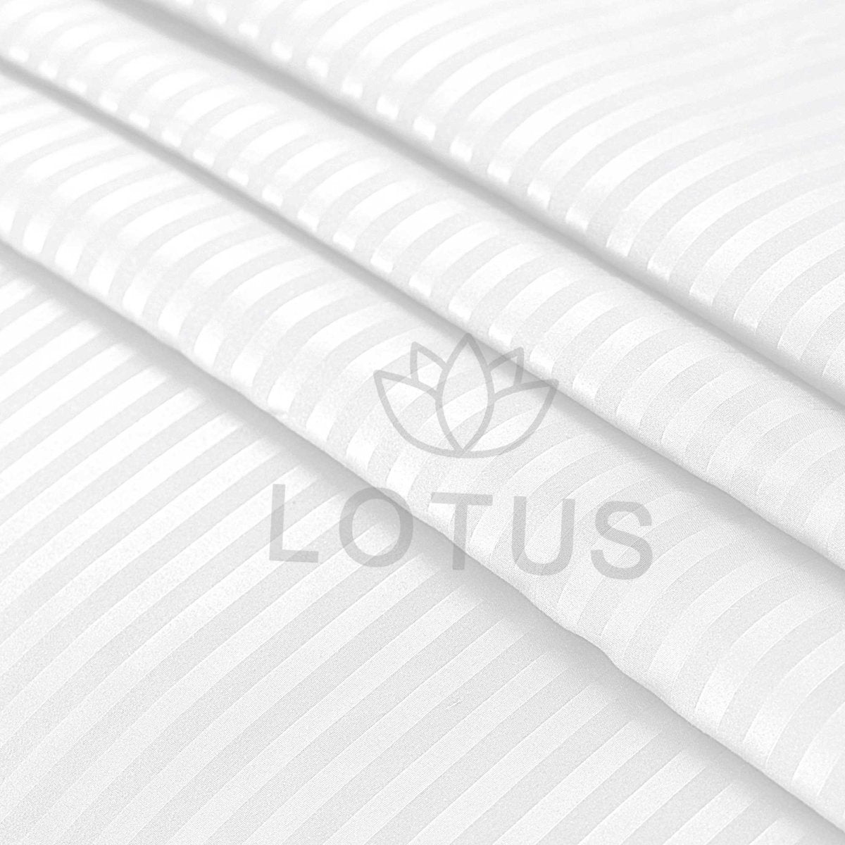 Ultra Soft Fitted Sheet Set – White Stripe, Single Size, 2 Pc - Lotus