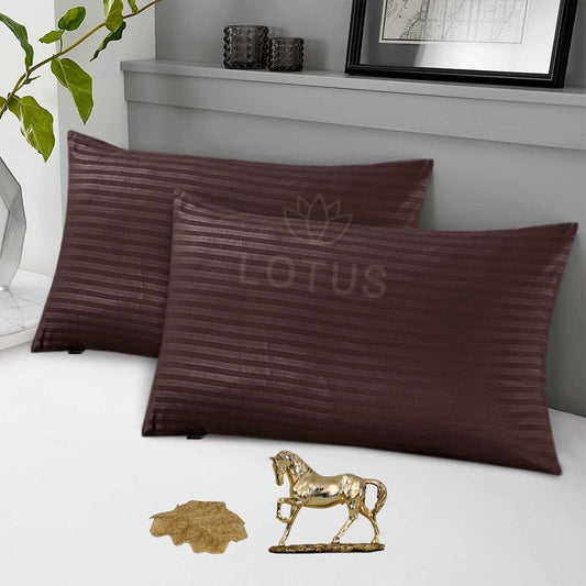 Ultra Soft Pillow Cover – Chocolate Stripe, 2 Pc - Lotus