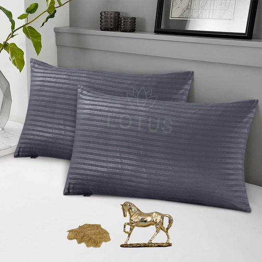 Ultra Soft Pillow Cover – Gray Stripe, 2 Pc - Lotus