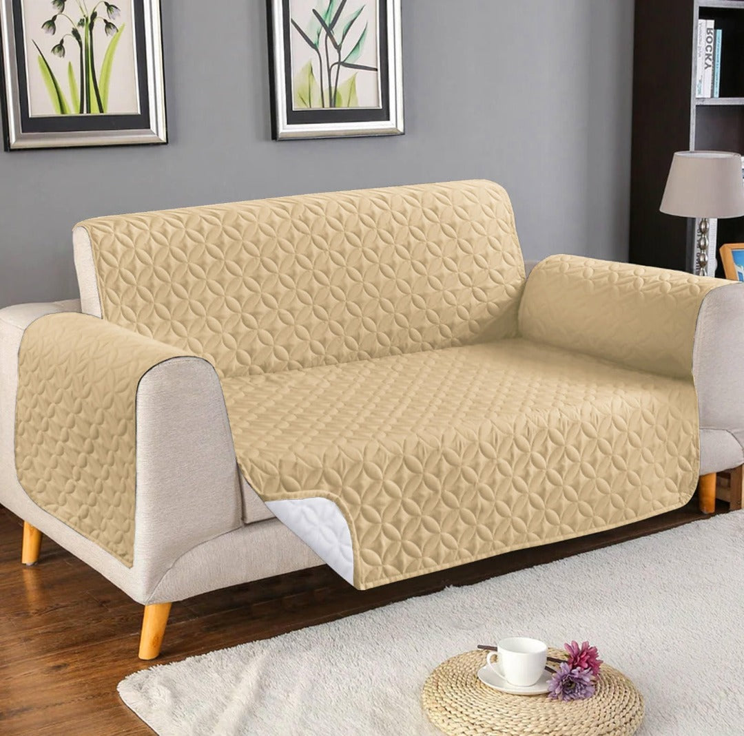 Ultrasonic Microfiber Sofa Cover Beige-RFS