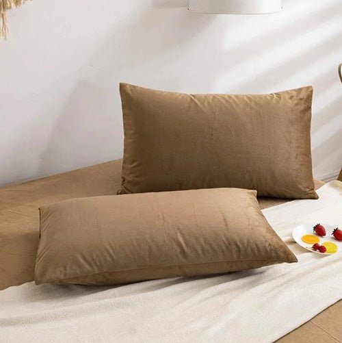Velvet Pillow Cover Beige (Pack of 2) RFS - 30346 - Lotus