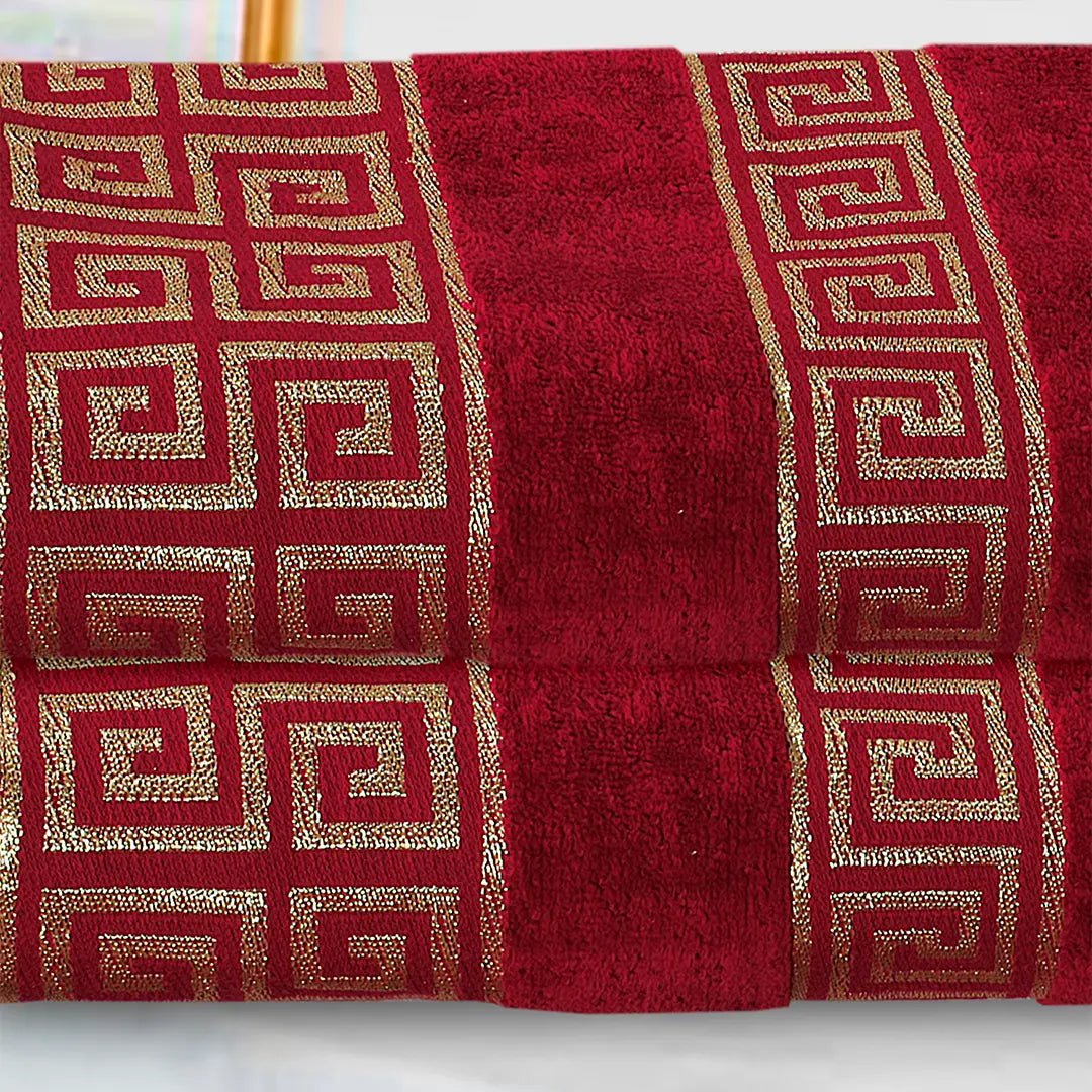 Versatile Bath Towel Maroon (Pack Of 2) - 001 - Lotus
