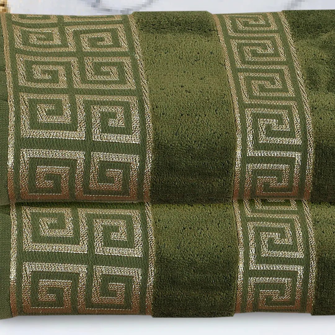Versatile Bath Towel Olive Green (Pack Of 2) - 006 - Lotus