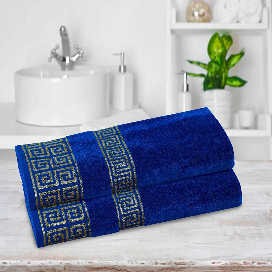 Versatile Bath Towel Royal Blue (Pack Of 2) - 005 - Lotus
