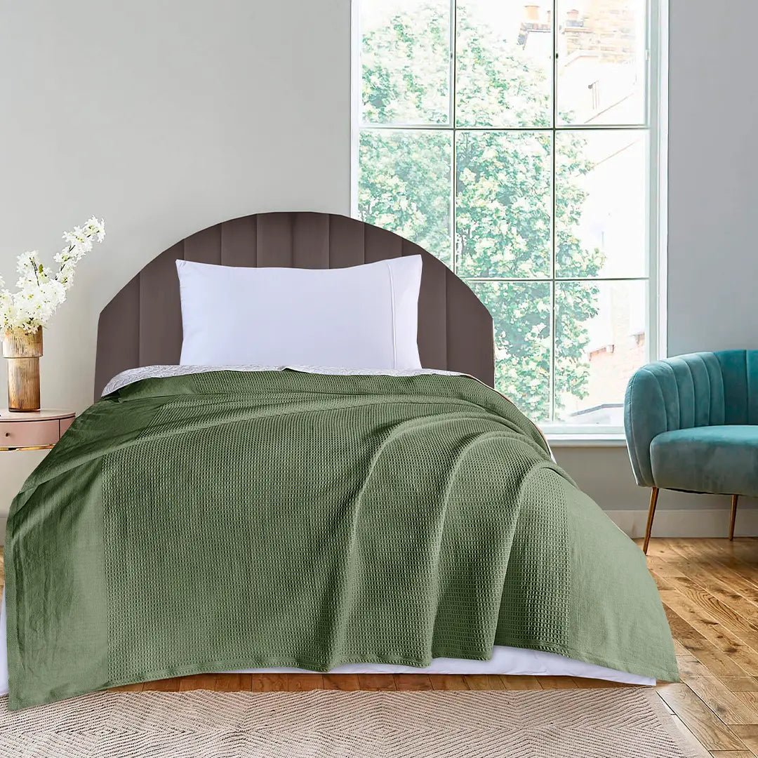 Waffle AC Thermal Blanket Green - RFS - Lotus
