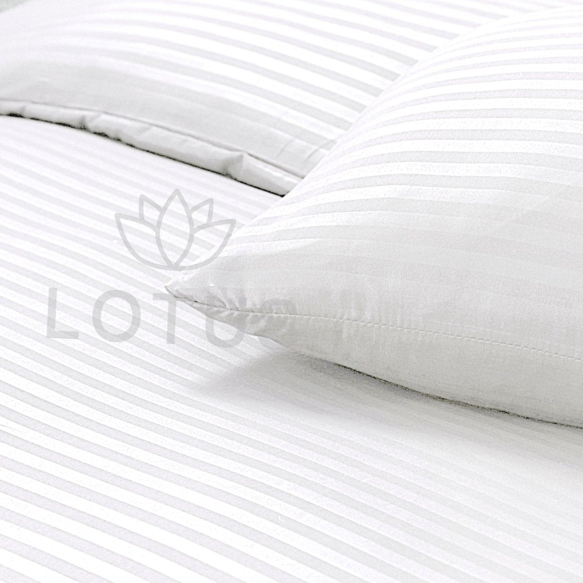 White Stripe Sateen - Pillow Cover ( Pack of 2 ) - Lotus