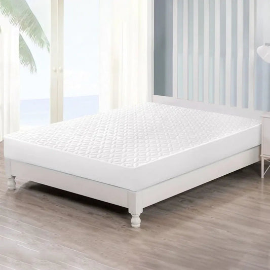 White Waterproof Mattress Protector - Lotus
