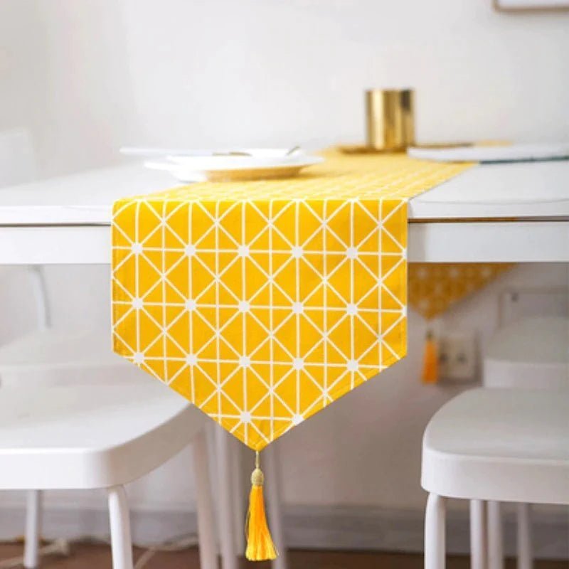 Yellow Geometric Table Runner - Lotus