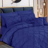 Pin Tuck Duvet Cover 8 Pcs Set Royal-40192 RFS