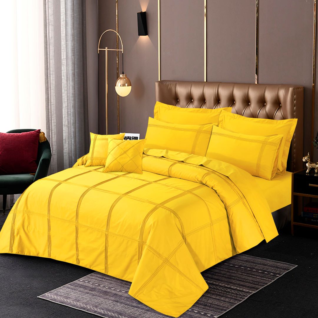 Square Pleated Duvet Cover 8 Pcs Set Dandelion-40168 RFS