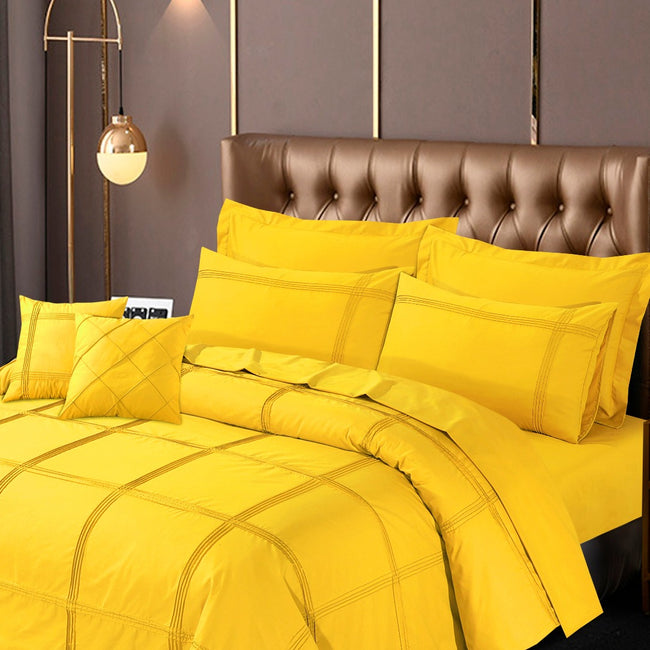 Square Pleated Duvet Cover 8 Pcs Set Dandelion-40168 RFS Main Image