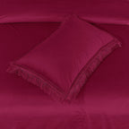 Velvet Bed Sheet 5 Pcs Burgundy-40108