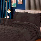 Zigzag Pleated Duvet Cover 8 Pcs Set Brown-40129 RFS