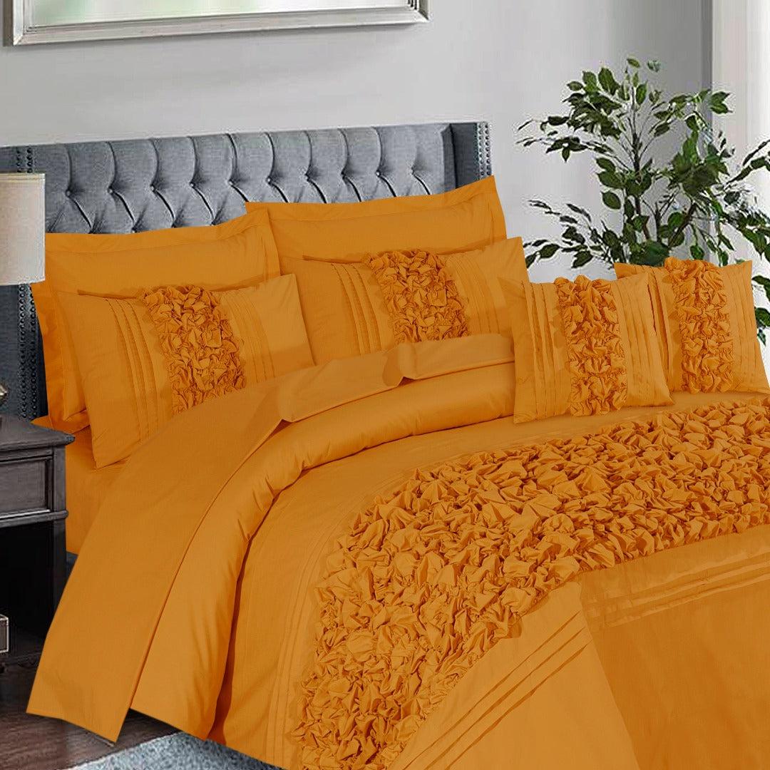 Roly-Poly Duvet Cover 8 Pcs Set Mustard-40201 RFS