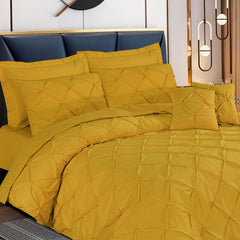 Pin Tuck Duvet Cover 8 Pcs Set Tawny Olive-40184 RFS
