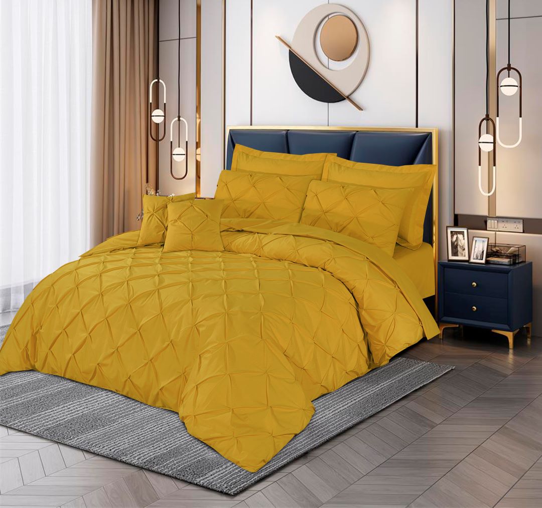 Pin Tuck Duvet Cover 8 Pcs Set Tawny Olive-40184 RFS