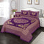 Jacquard Velvet Bed Sheet Set 4 pcs Heart Dark Magenta King-40216 RFS