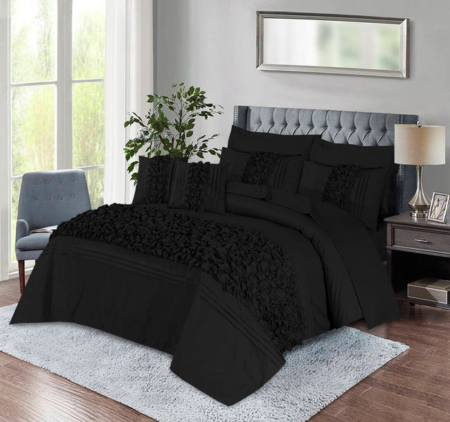 Roly-Poly Duvet Cover 8 Pcs Set Jet Black-40204 RFS Hover Image