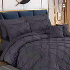Pin Tuck Duvet Set 8 Pcs Grey-40187 RFS