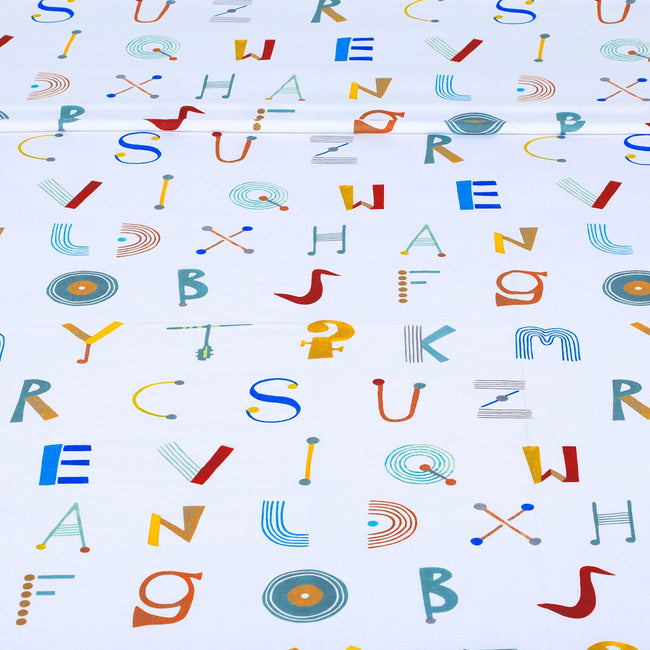 Cartoon Character Bed Sheet Alphabets Single-30161 Main Image