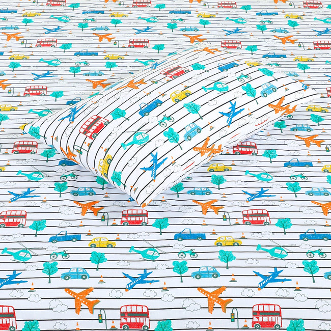 Cartoon Character Fitted Sheet Truck Single-30187 Main Image