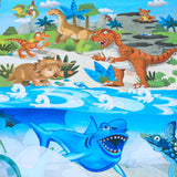 Cartoon Character Bed Sheet Dinosaur Land & Sea Single-30191