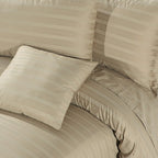 Cotton Sateen Quilt Cover Set 8 Pcs Stripes Boulder-40142