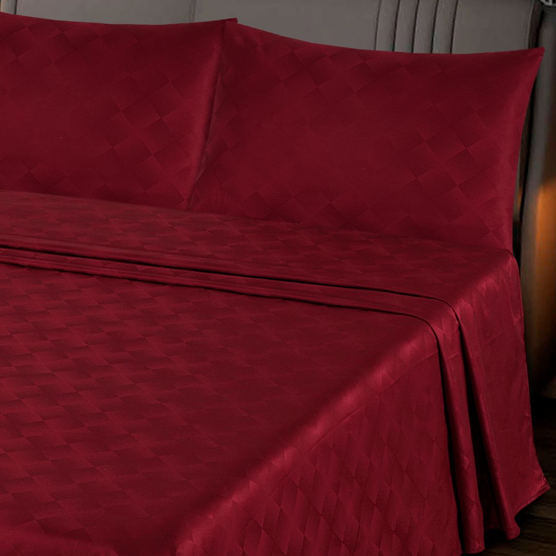 Cotton Sateen Bed Sheet Set Chili Pepper Diagonal Square-40145