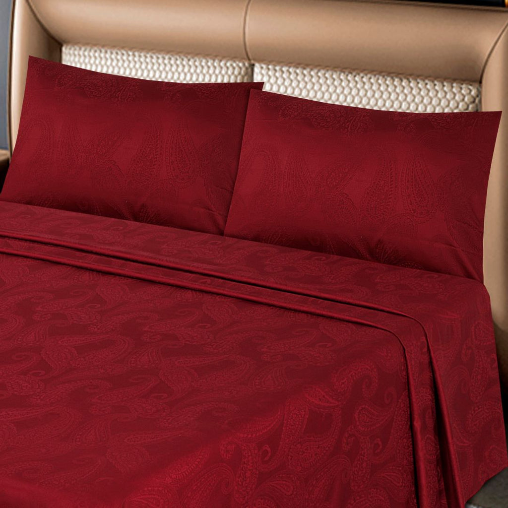Cotton Sateen Bed Sheet Set Chili Pepper Paisley-40146